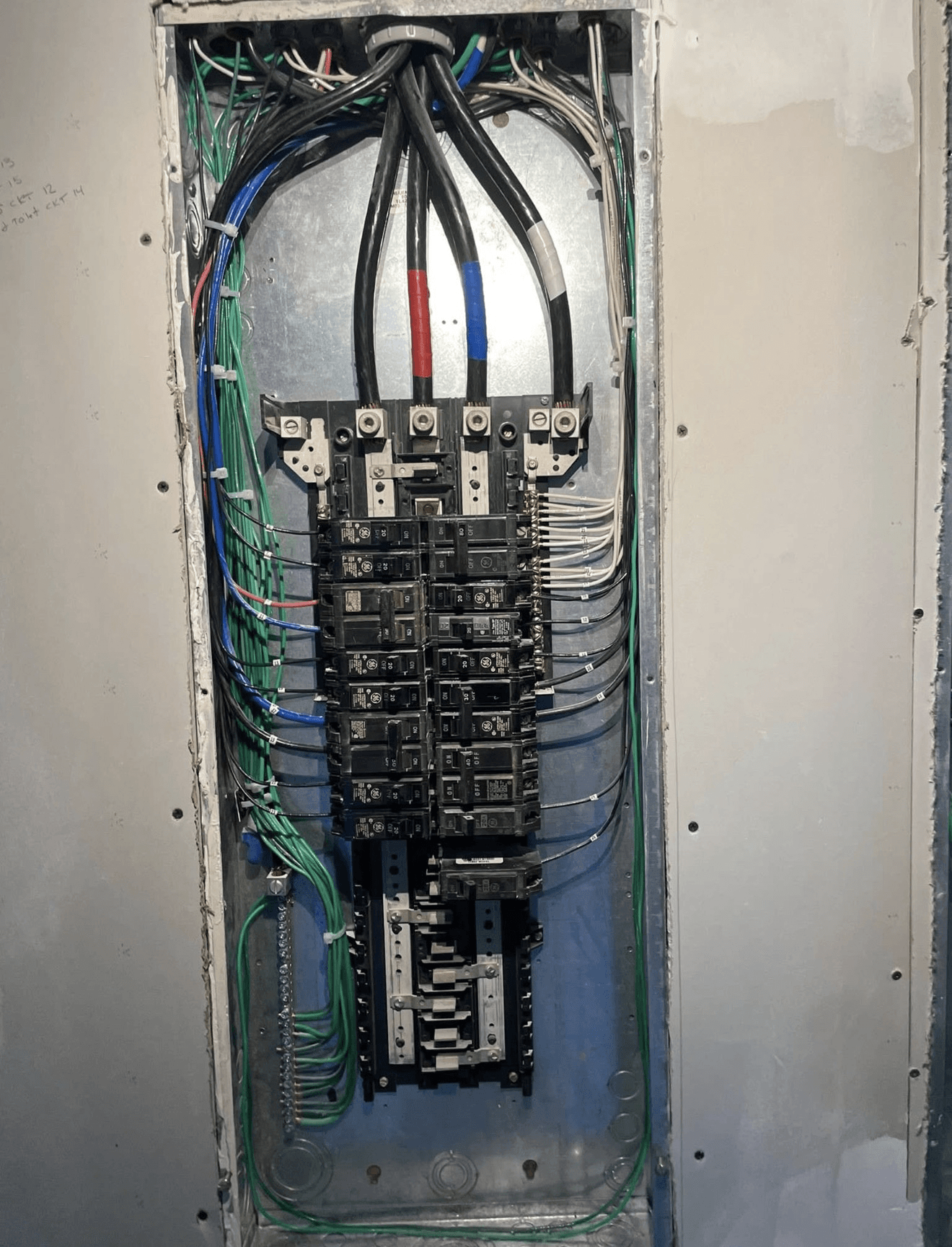 Commercial electrical panel installation by Letrix